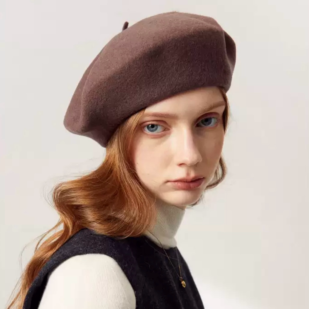 Oversize Wool Beret for Women(Fits for large head)