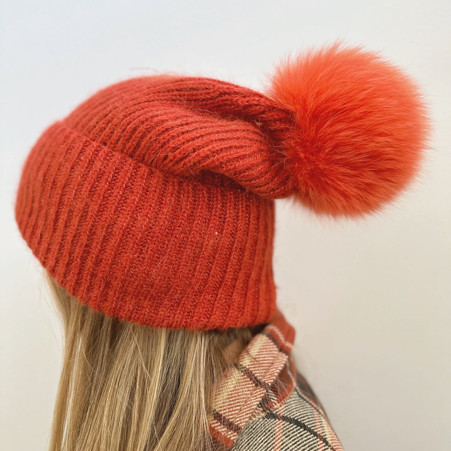 Knitted Beanie hat with Removable Pom Pom for Women Mspineapplecrafts