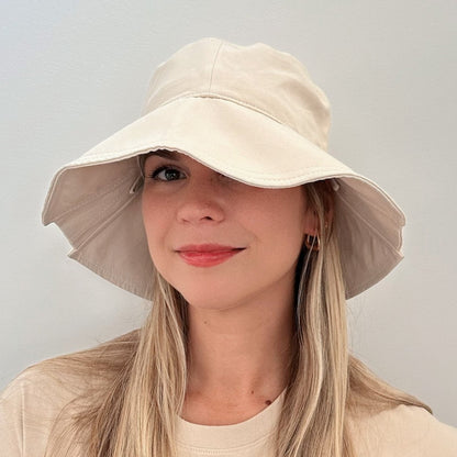 Foldable Wide Brim Bucket Hat for Women