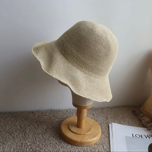 Foldable Raffia Straw Hat for Women