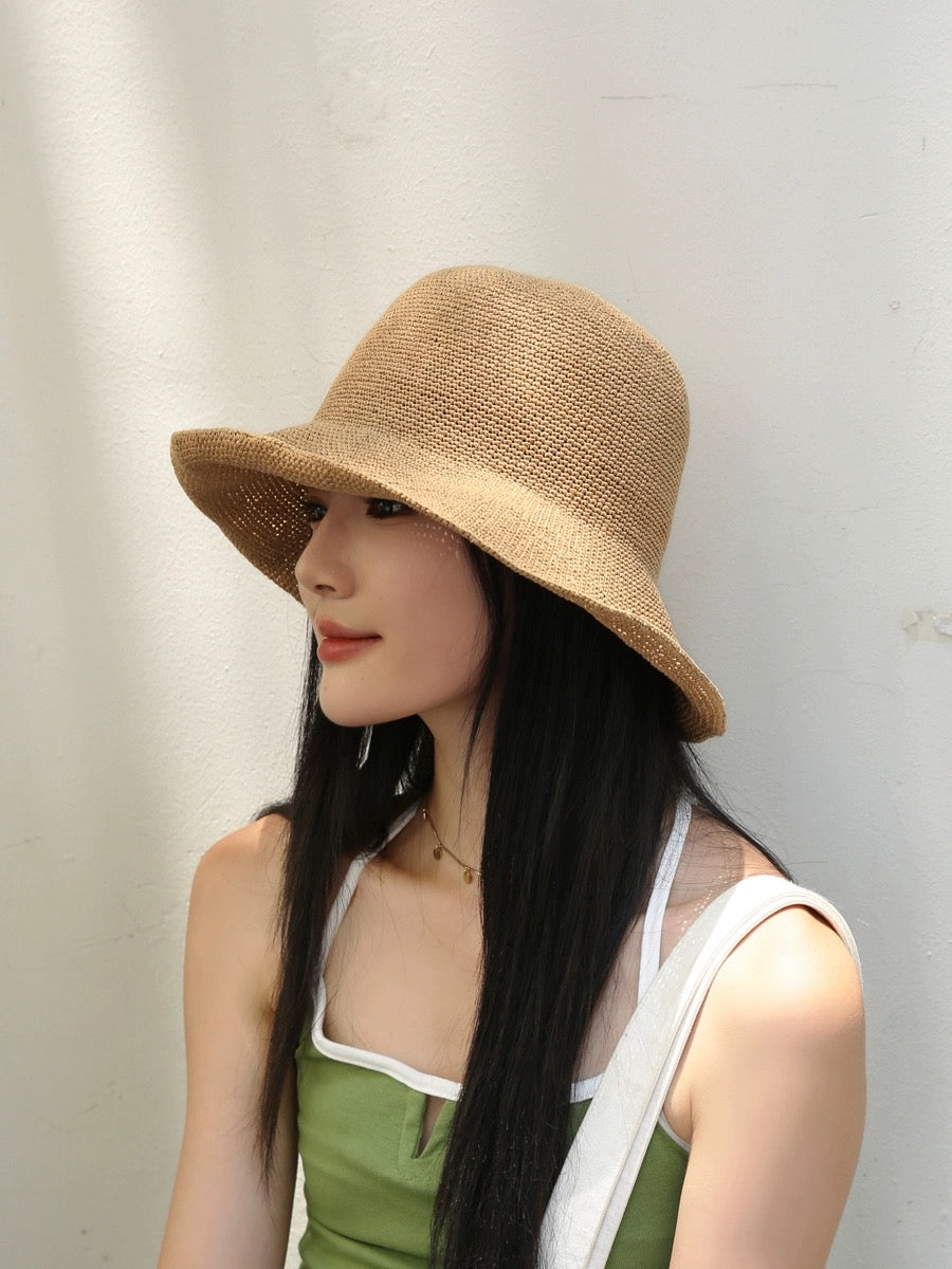 Foldable Raffia Straw Hat for Women