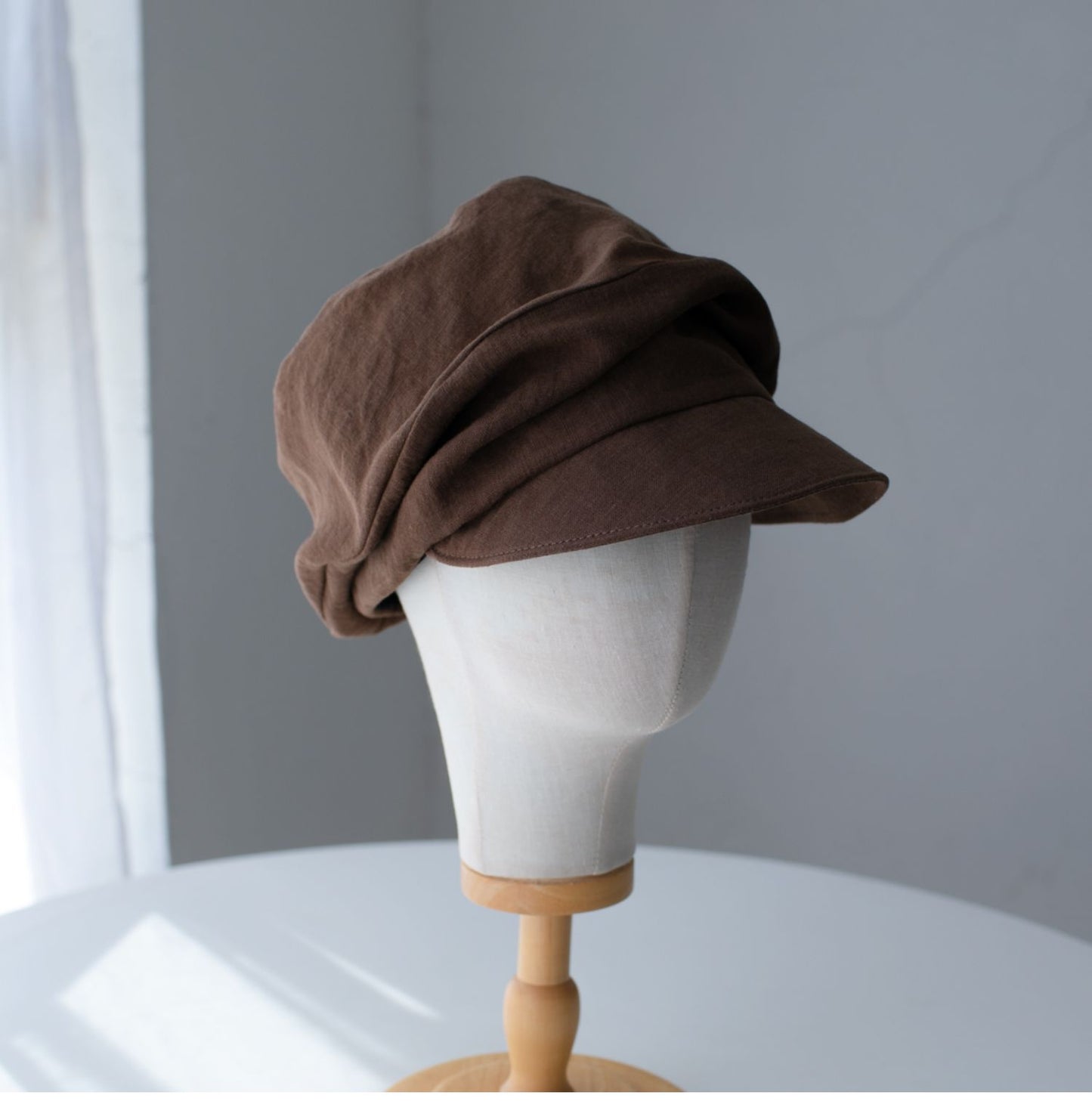 Two Way Linen Newsboy Cap