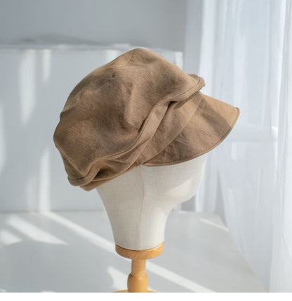 Two Way Linen Newsboy Cap