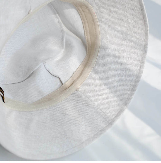 Linen Bucket Hat-Minimalist Design MsPineappleCrafts