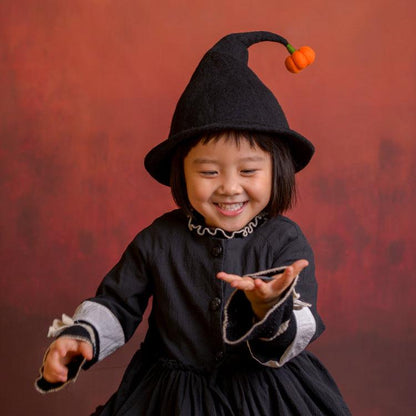 Wool Felt Halloween Witch Hat for Women and Kid