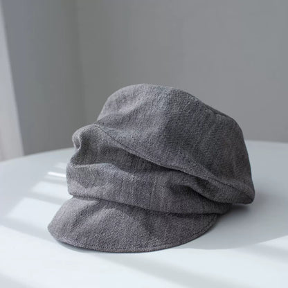 Two Way Linen Newsboy Cap