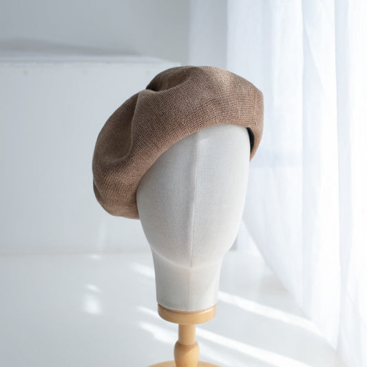 Solid Colour Linen Beret MsPineappleCrafts