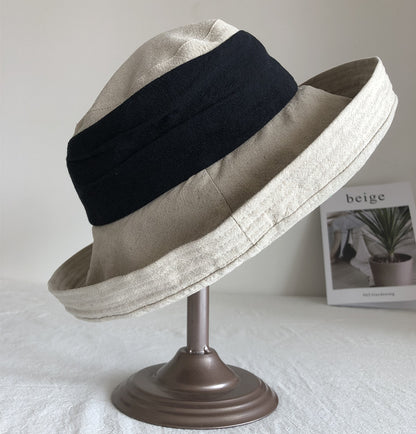 Summer Linen Bucket Hat for Women