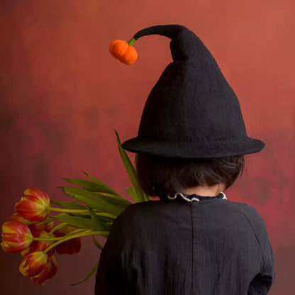 Wool Felt Halloween Witch Hat for Women and Kid