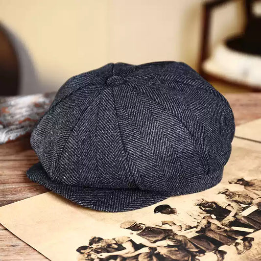 Unisex 8 panel Newsboy Wool Cap