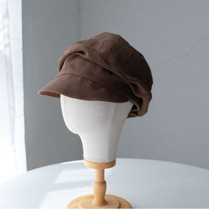 Two Way Linen Newsboy Cap