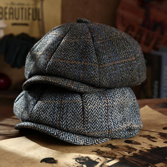 Unisex 8 panel Newsboy Wool Cap