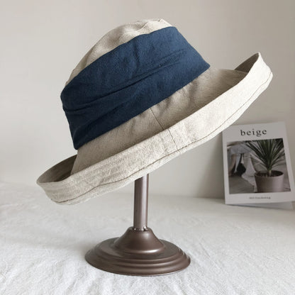 Summer Linen Bucket Hat for Women