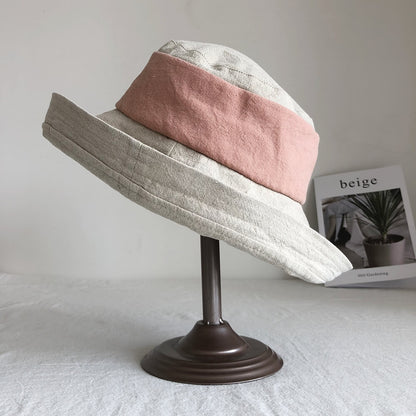 Summer Linen Bucket Hat for Women