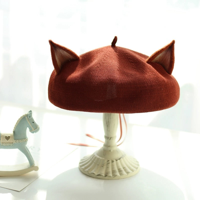 Fox/ Cat Ear Berets for Women and Kids.