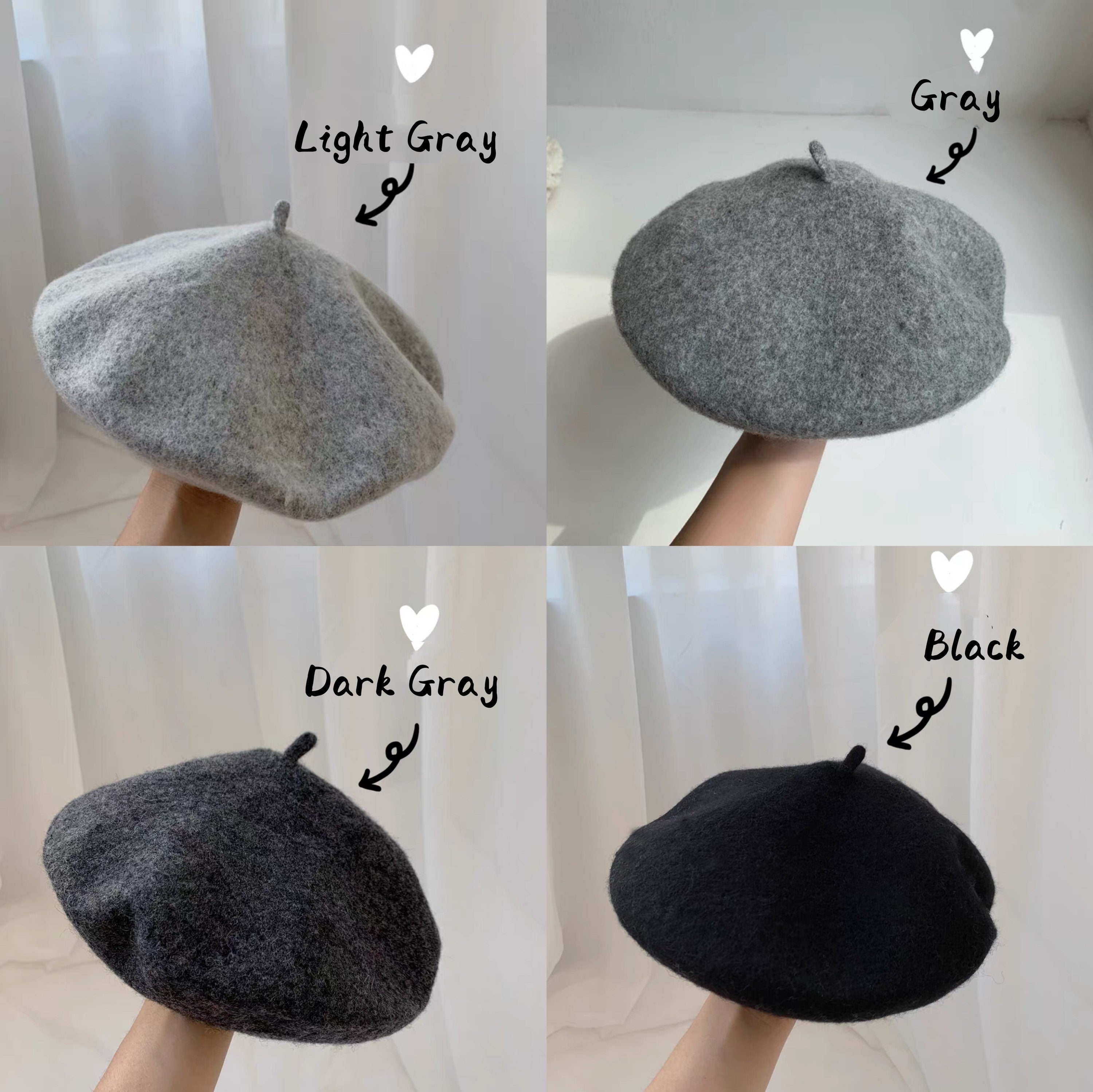 Jhats outlet 100% wool vintage beret black wool beret