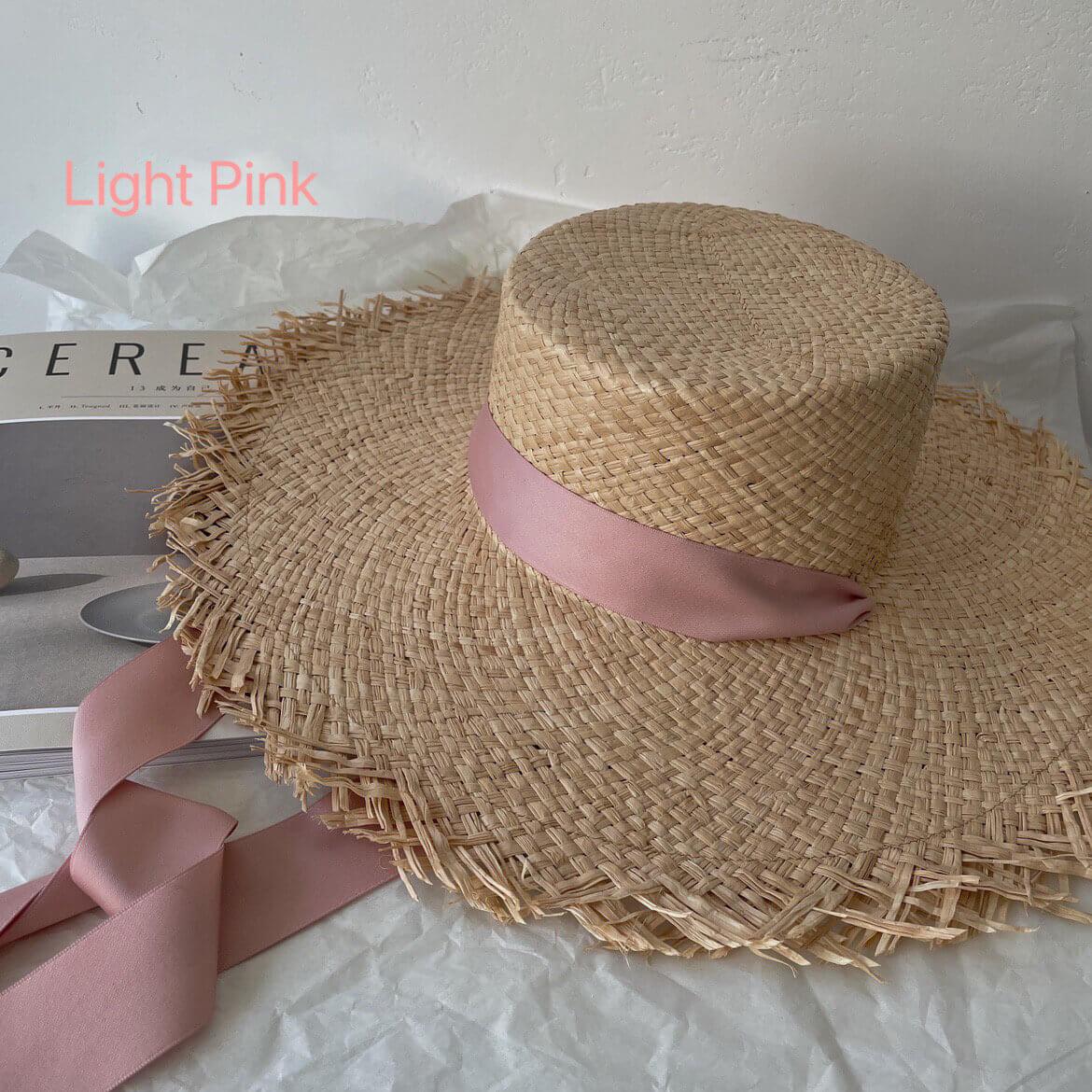 Fedora Straw Boater Hat for Women - Mspineapplecrafts