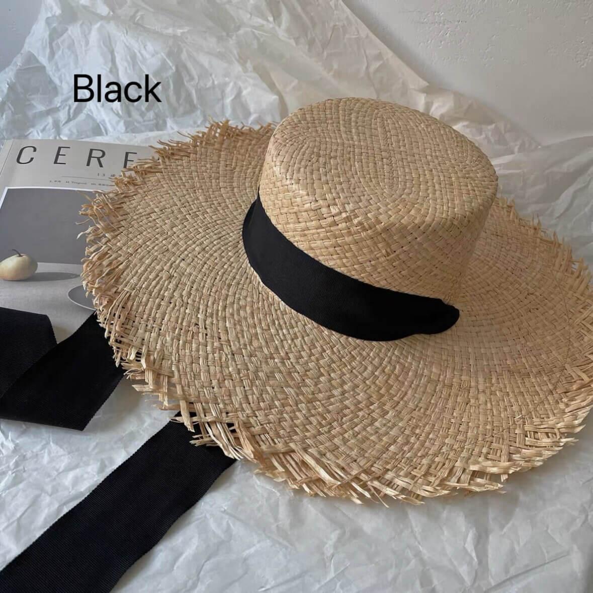 Fedora Straw Boater Hat for Women - Mspineapplecrafts