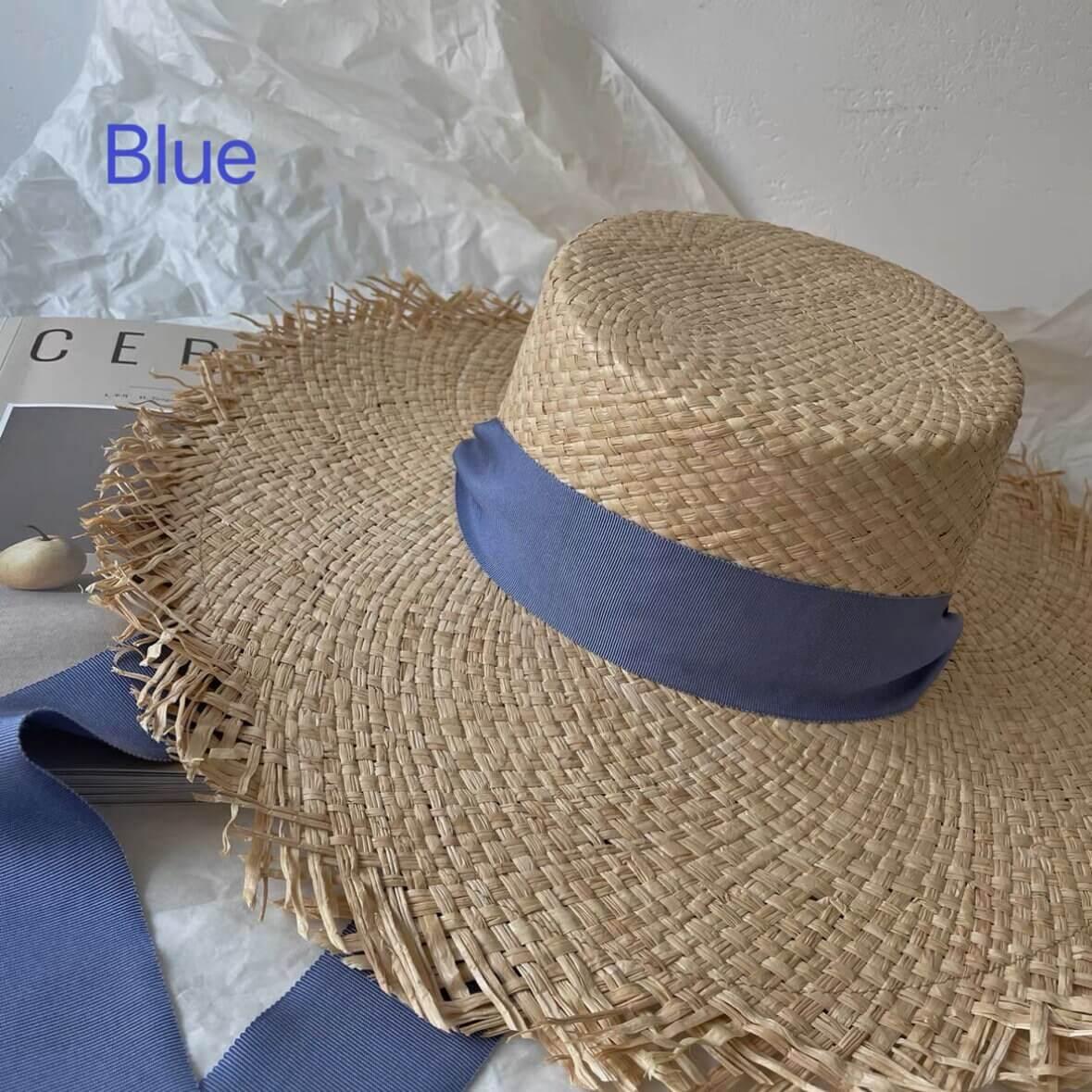 Fedora Straw Boater Hat for Women - Mspineapplecrafts