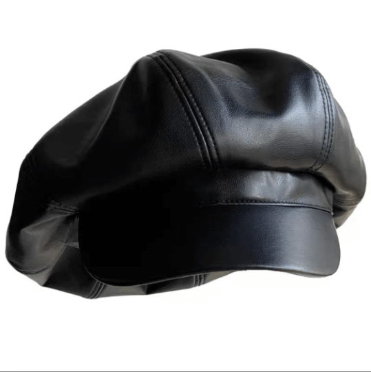 Oversized Leather Newsboy Hat Mspineapplecrafts