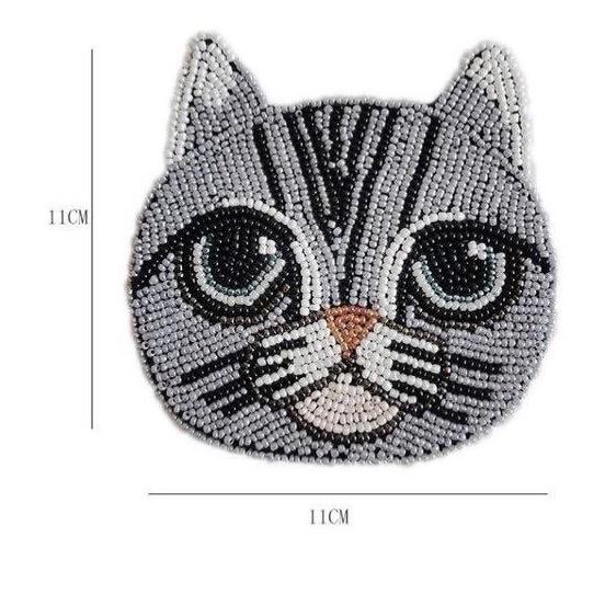 Handmade Cat Coaster with Beads – Mspineapplecrafts