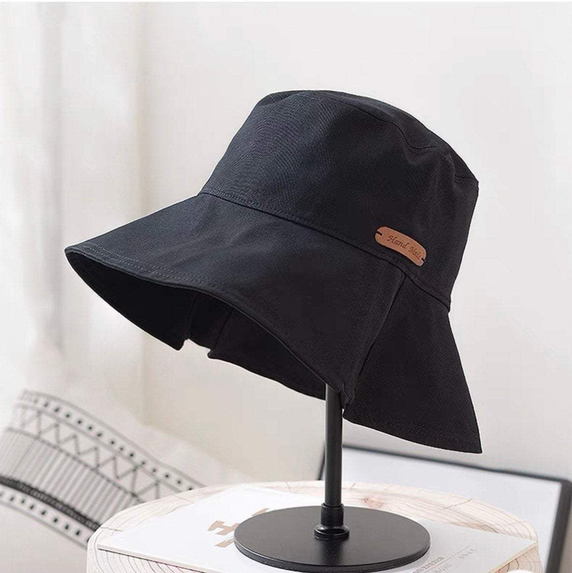Wide Brim Bucket Hat for Women and Girls Blue